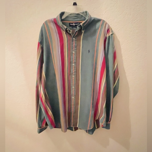Vintage Polo Ralph Lauren multi-colored striped men’s shirt - Picture 5 of 6